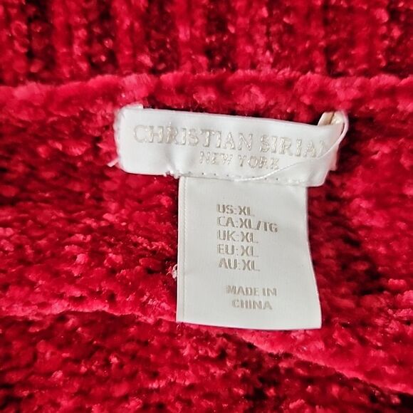 Christian Siriano New York Women's Red Chunky Pullover Sweater Long Sleeve XL - Picture 4 of 7
